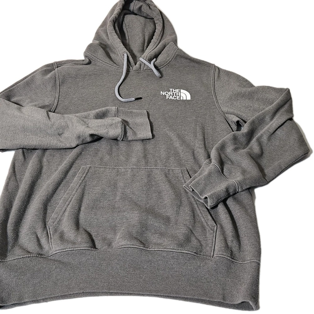 The North Face Men's M  Knit Pullover Hoodie Gray Thermal Cotton Blend EUC - Picture 3 of 8
